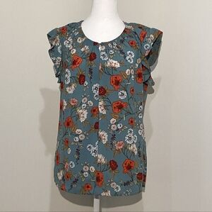 Daniel Rainn Women's Short Sleeves Floral Blouse